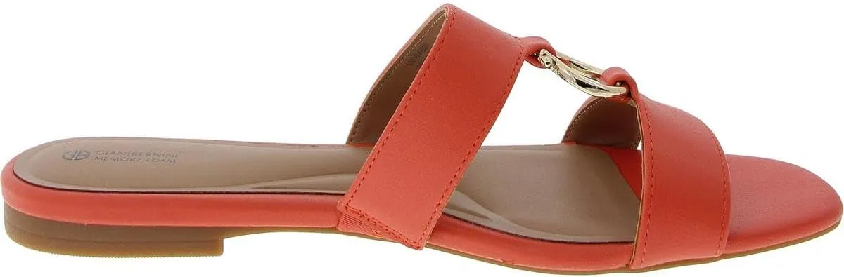 Giani Bernini Womens Caitlynn Embellished Faux Leather Slide Sandals