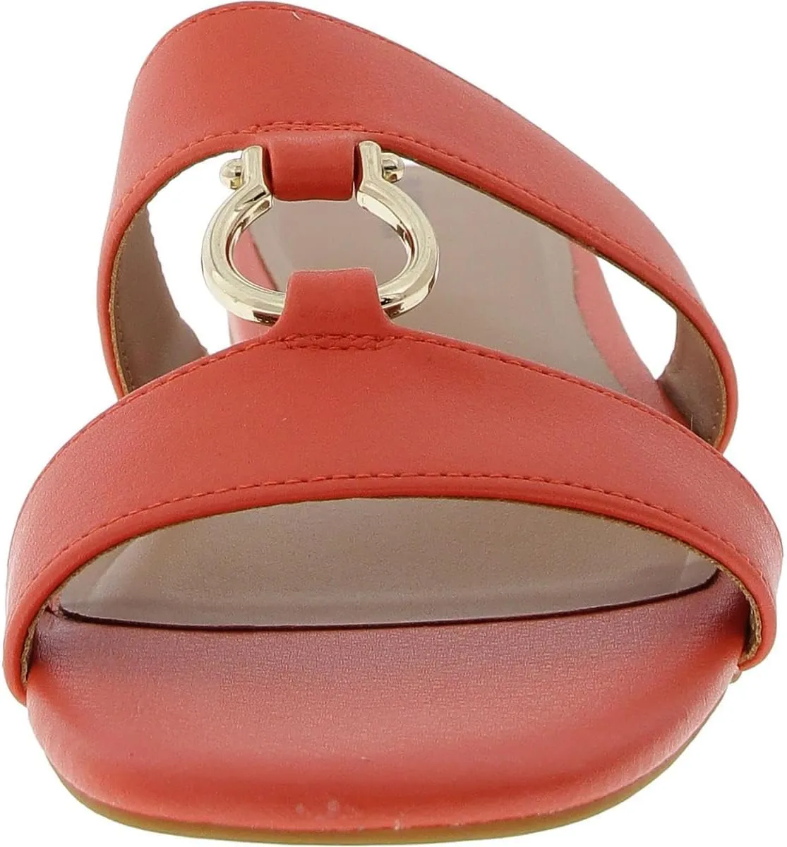 Giani Bernini Womens Caitlynn Embellished Faux Leather Slide Sandals