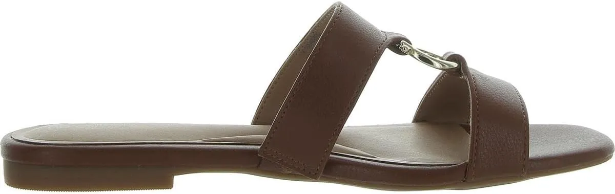 Giani Bernini Womens Caitlynn Faux Leather Embellished Slide Sandals