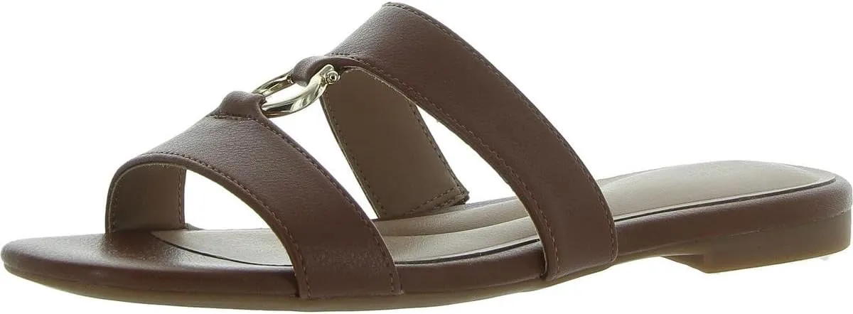 Giani Bernini Womens Caitlynn Faux Leather Embellished Slide Sandals
