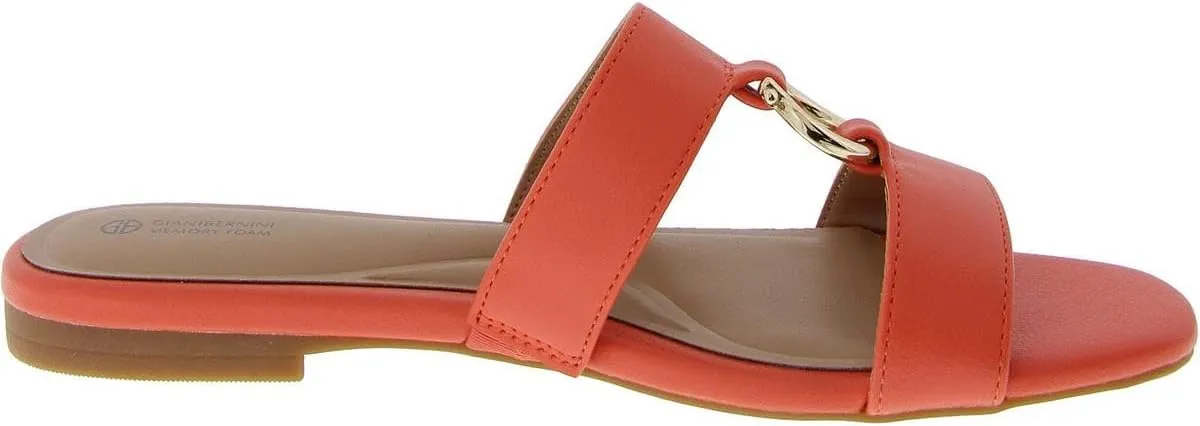 Giani Bernini Womens Caitlynn Faux Leather Embellished Slide Sandals