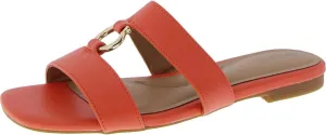 Giani Bernini Womens Caitlynn Faux Leather Embellished Slide Sandals