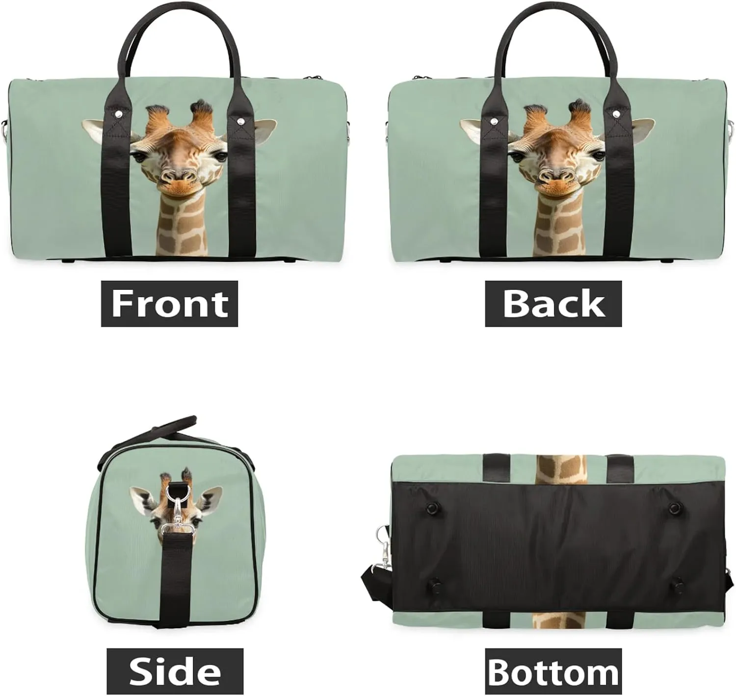 Giraffe Duffle Bag for Travel, Overnight Weekend Gym Carry On Luggage Bag, Funny Travel Duffel Bag for Men Women