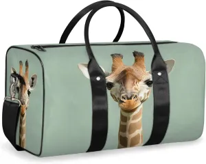 Giraffe Duffle Bag for Travel, Overnight Weekend Gym Carry On Luggage Bag, Funny Travel Duffel Bag for Men Women