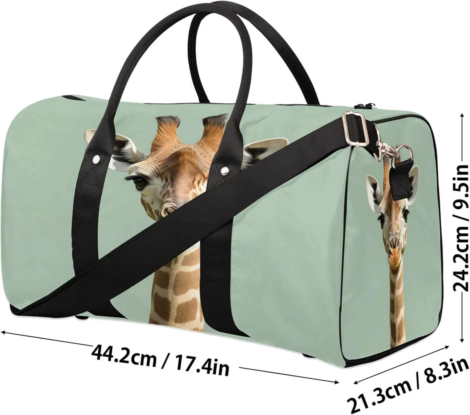 Giraffe Duffle Bag for Travel, Overnight Weekend Gym Carry On Luggage Bag, Funny Travel Duffel Bag for Men Women