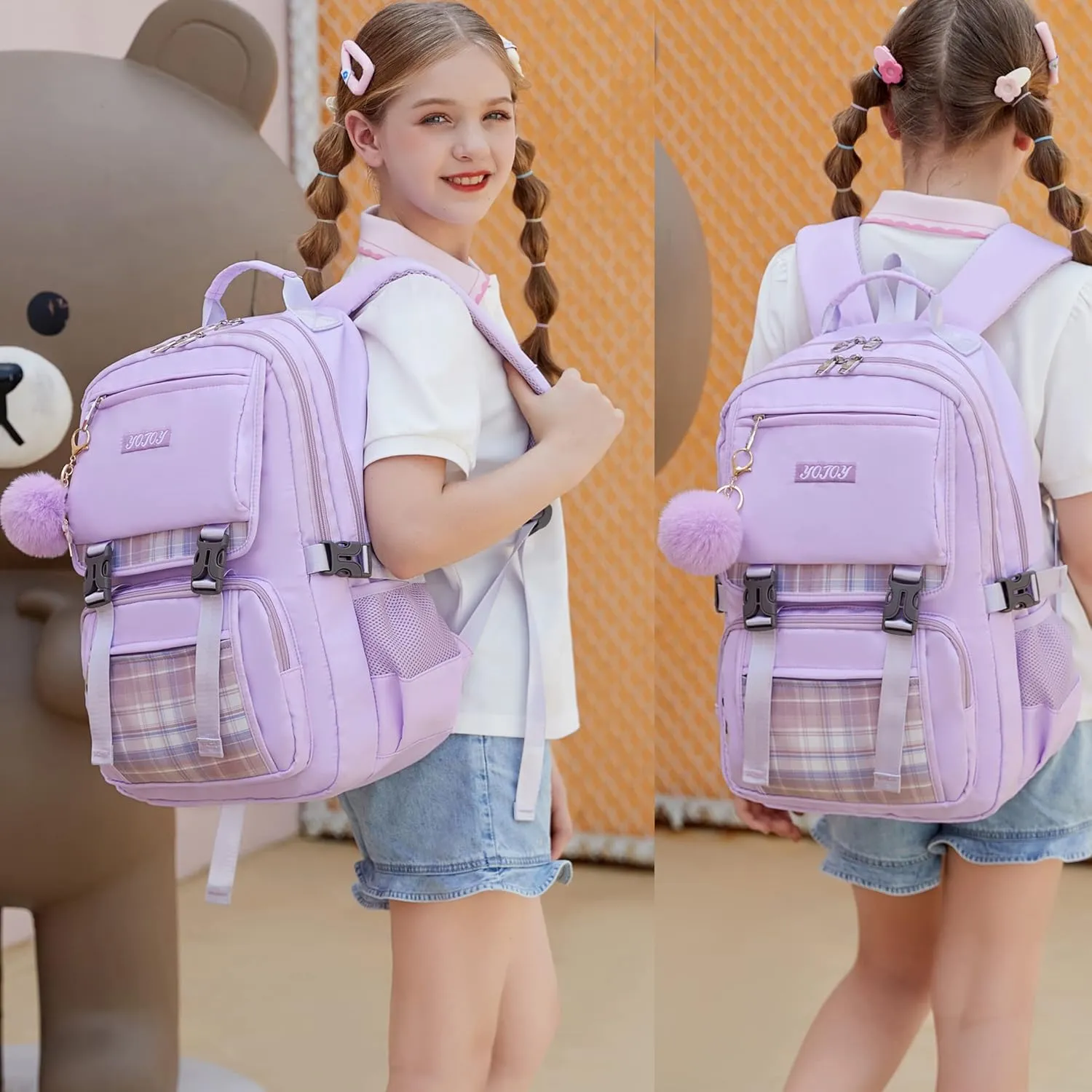 Girls Backpacks 15.6 Inch Laptop School Bag Backpack for Kids Toddler Girl Preschool Bookbags Elementary Travel Daypack