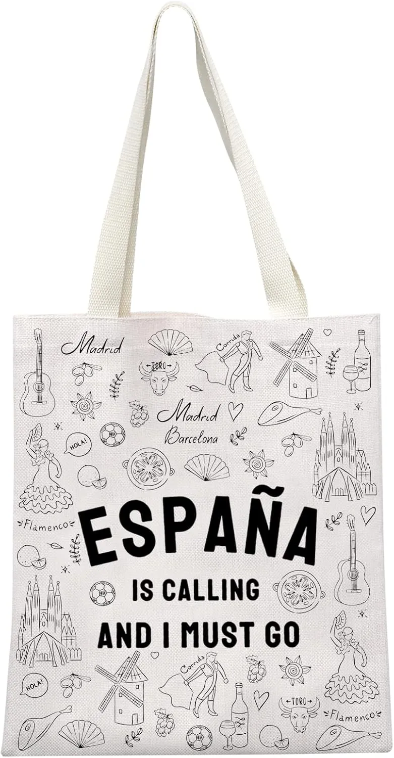GJTIM Espana Travel Tote Bag Spain Travel Gift Espana Is Calling I Must Go Europe Country Trip Gift for Spain Lovers Traveler