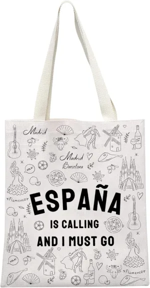 GJTIM Espana Travel Tote Bag Spain Travel Gift Espana Is Calling I Must Go Europe Country Trip Gift for Spain Lovers Traveler