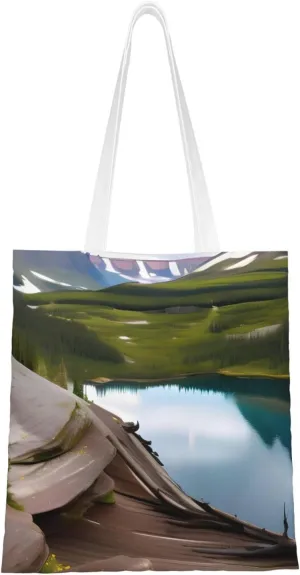 Glacier National Park Print Canvas Tote Bag Reusable Shoulder Shopping Bags For Daily Use Shopping Travel