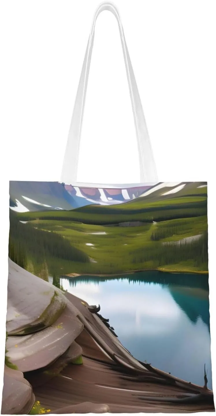 Glacier National Park Print Canvas Tote Bag Reusable Shoulder Shopping Bags For Daily Use Shopping Travel