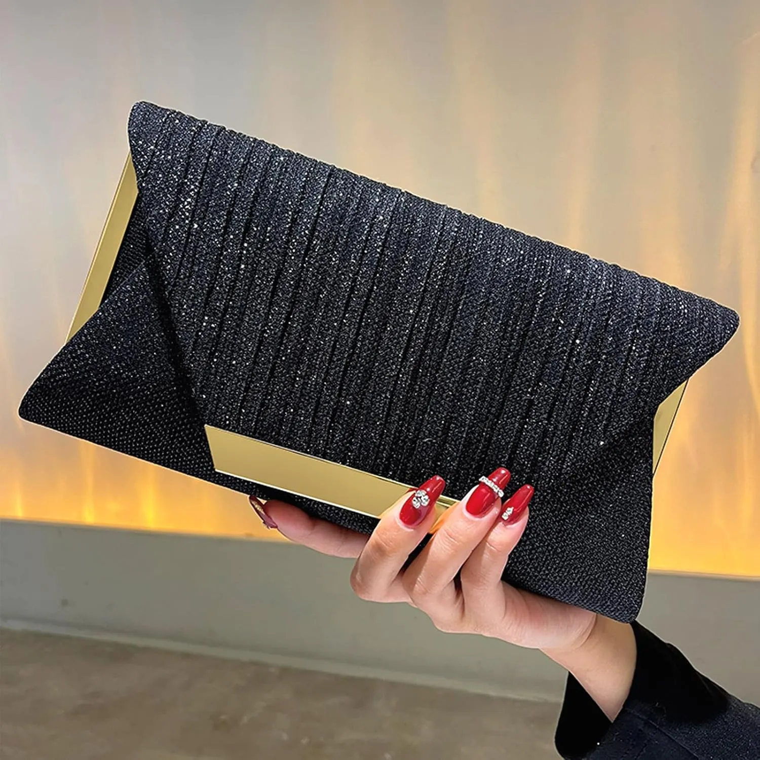 Glitter Clutch Purses for Women Evening Bags Clutches Flap Envelope Handbags Wedding Party Prom Purse
