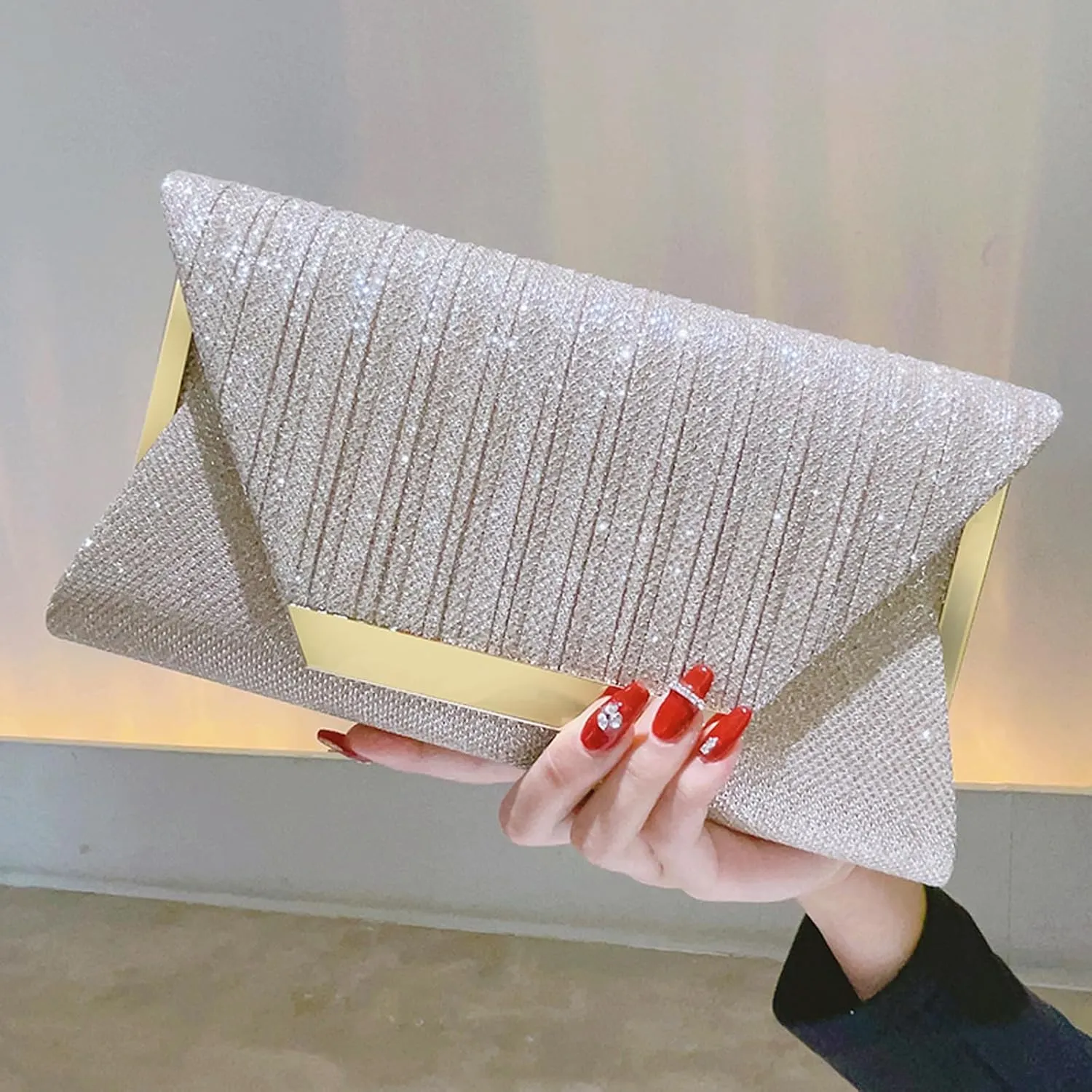 Glitter Clutch Purses for Women Evening Bags Clutches Flap Envelope Handbags Wedding Party Prom Purse