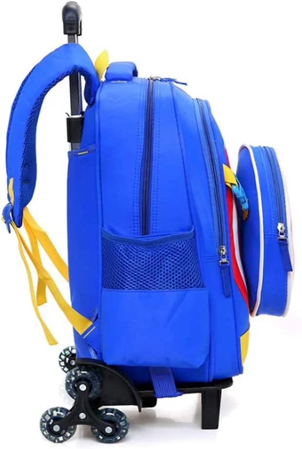 GLOOMALL Cartoon Six Wheels Trolley Case School Bags Boy Oxford Cloth Vacation Backpack