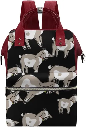 Goat Wide Open Designed Diaper Bag Waterproof Mommy Bag Multi-Function Travel Backpack Tote Bags