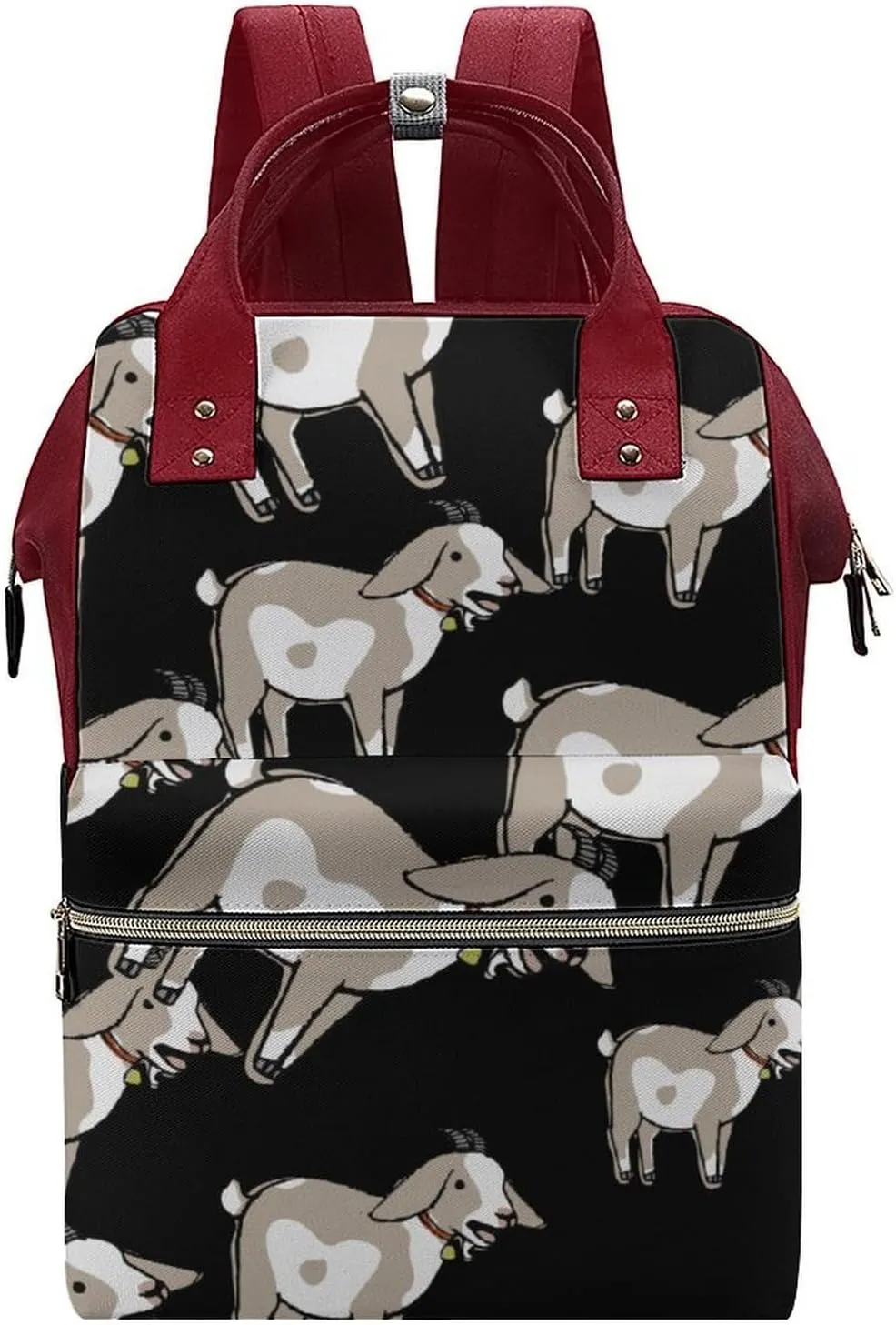 Goat Wide Open Designed Diaper Bag Waterproof Mommy Bag Multi-Function Travel Backpack Tote Bags