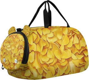 Gold Potato Chips Duffle Bag for Kids Girls Boys, Sports Gym Bag with Shoe Compartments, Kids Travel Overnight Weekender Shoulder Bag