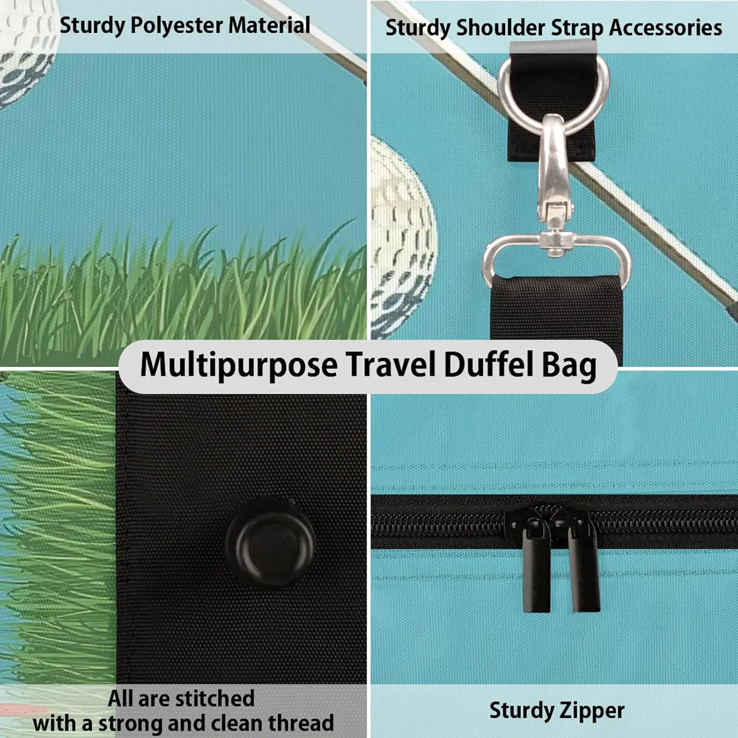 Golf Ball Sport Travel Bag for Men Women, Gym Duffle Bags for Travel, Carry On Luggage Bag, Weekender Overnight Workout Bags
