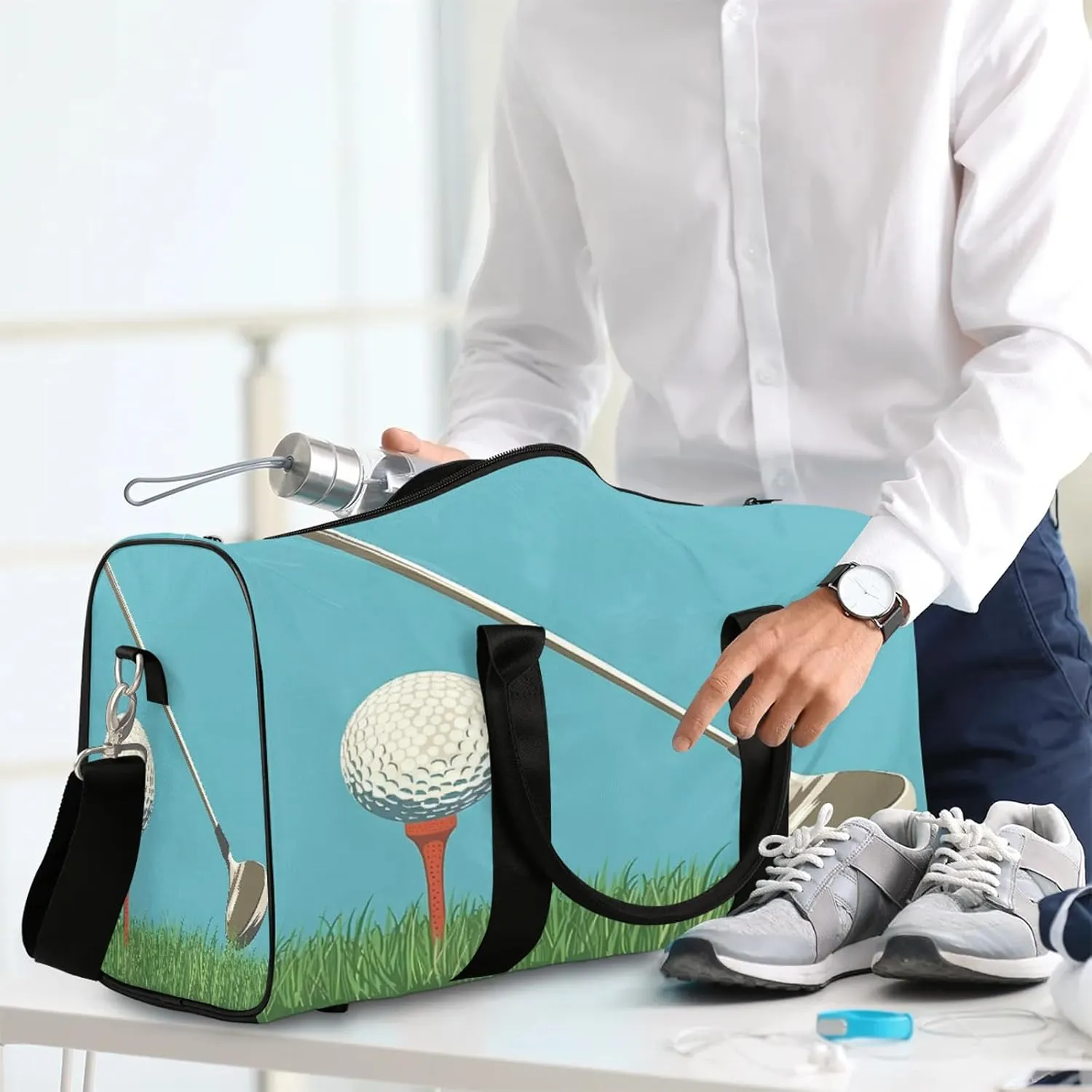 Golf Ball Sport Travel Bag for Men Women, Gym Duffle Bags for Travel, Carry On Luggage Bag, Weekender Overnight Workout Bags