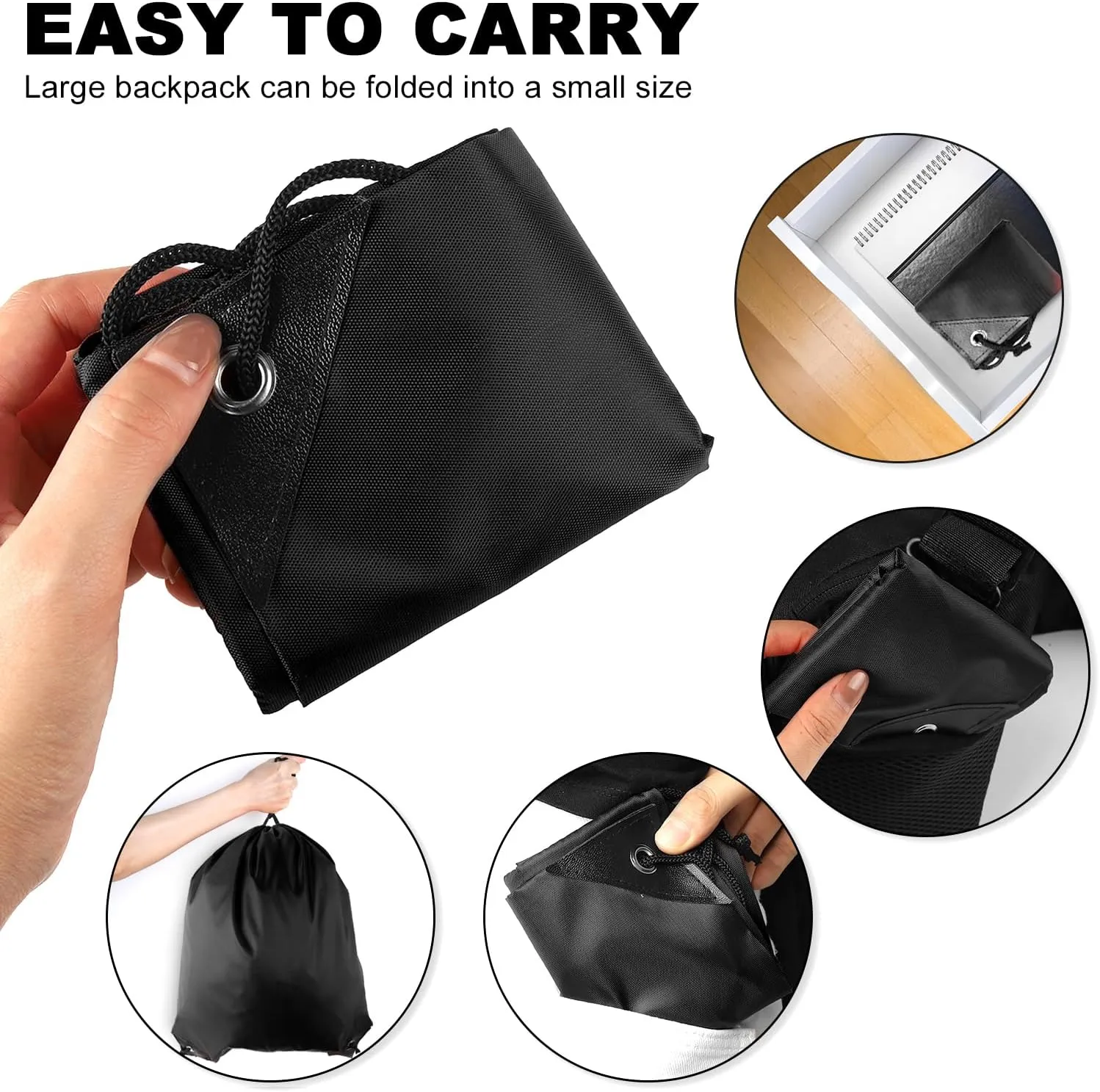 GoodtoU Drawstring Backpacks, Drawstring Bags Nylon Backpack Draw String Back Bag Bulk Cinch Sack Drawstring Gym Bag Drawstring Backpack for Sport, Traveling, Team (Black, 100Pcs)