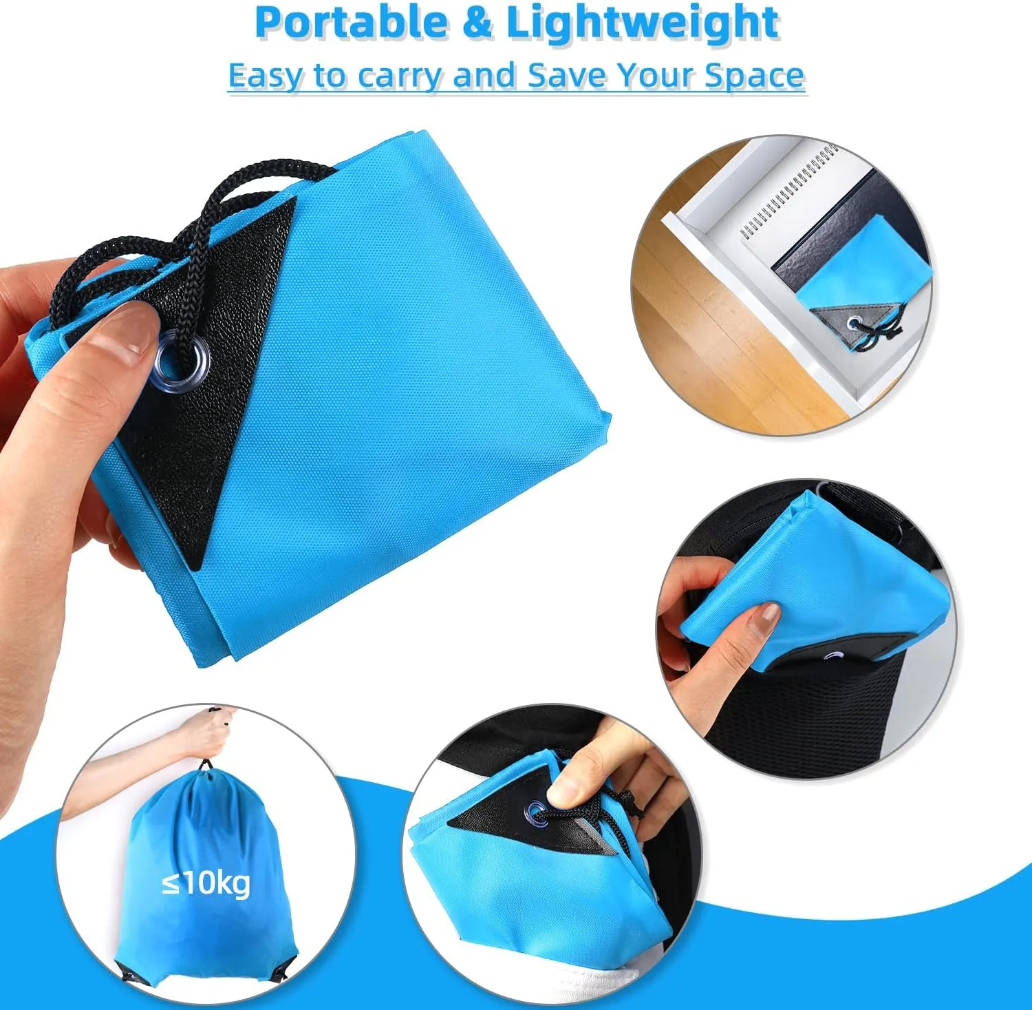 GoodtoU Drawstring Bags - 100 Piece Nylon Backpacks with Drawstring for Gym, Sport (Sky Blue)