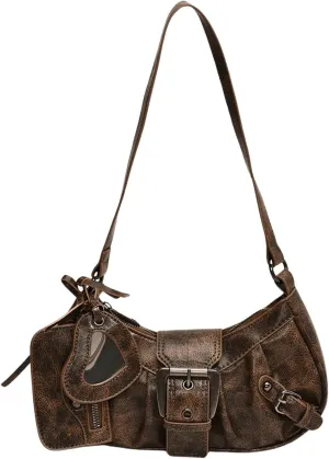 GORGLITTER Women's Buckle Shoulder Bag Western Hobo Bag Pu Leather Handbags with Coin Purse