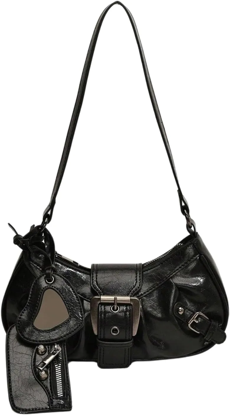 GORGLITTER Women's Buckle Shoulder Bag Western Hobo Bag Pu Leather Handbags with Coin Purse