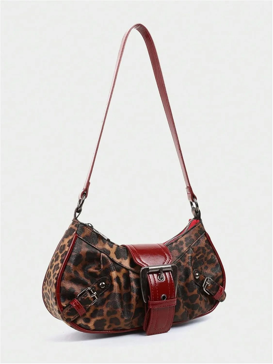 GORGLITTER Women's Buckle Shoulder Bag Western Hobo Bag Pu Leather Handbags with Coin Purse