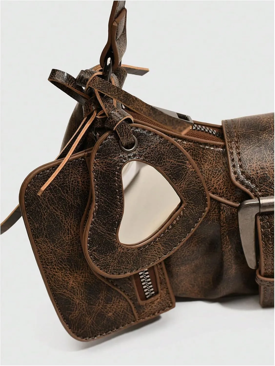 GORGLITTER Women's Buckle Shoulder Bag Western Hobo Bag Pu Leather Handbags with Coin Purse
