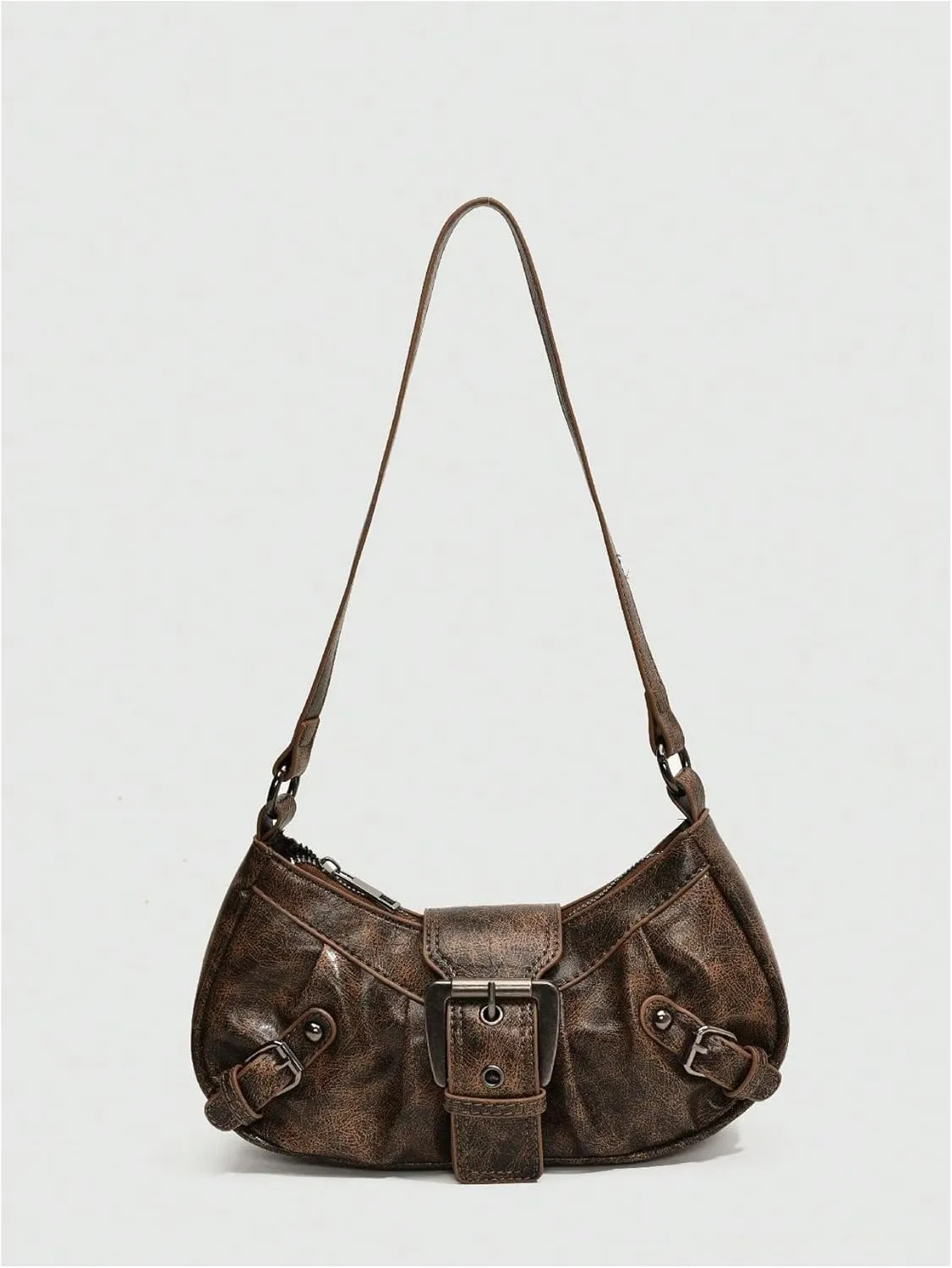 GORGLITTER Women's Buckle Shoulder Bag Western Hobo Bag Pu Leather Handbags with Coin Purse