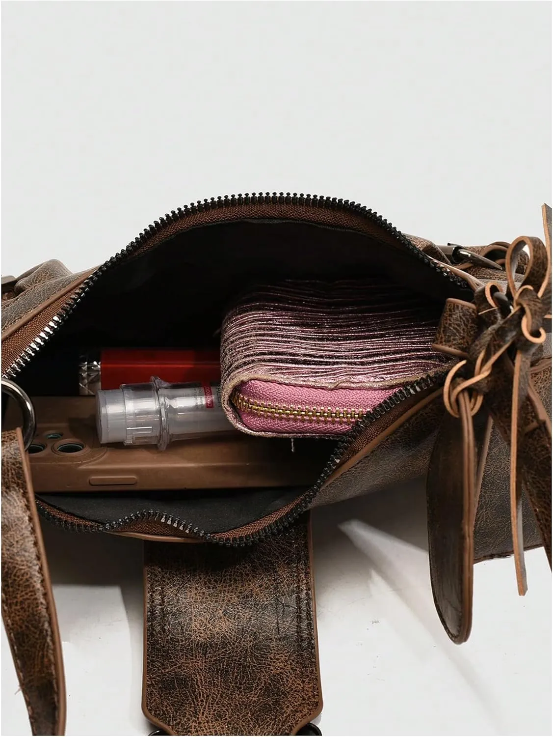 GORGLITTER Women's Buckle Shoulder Bag Western Hobo Bag Pu Leather Handbags with Coin Purse