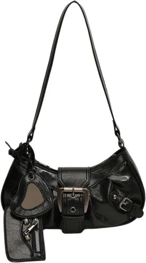 GORGLITTER Women's Buckle Shoulder Bag Western Hobo Bag Pu Leather Handbags with Coin Purse