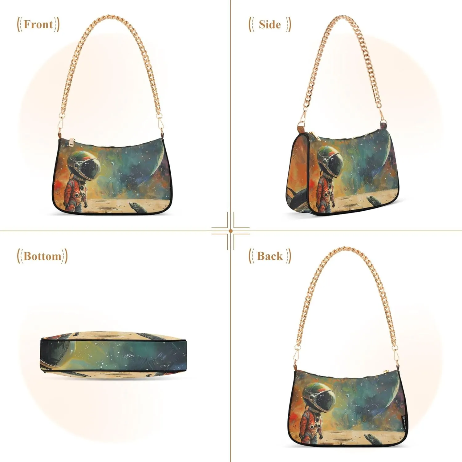 Graffiti Painting Abstract Chain Purse Hobo Clutch Bag Women's Designer Inspire Handbags Shoulder Strap
