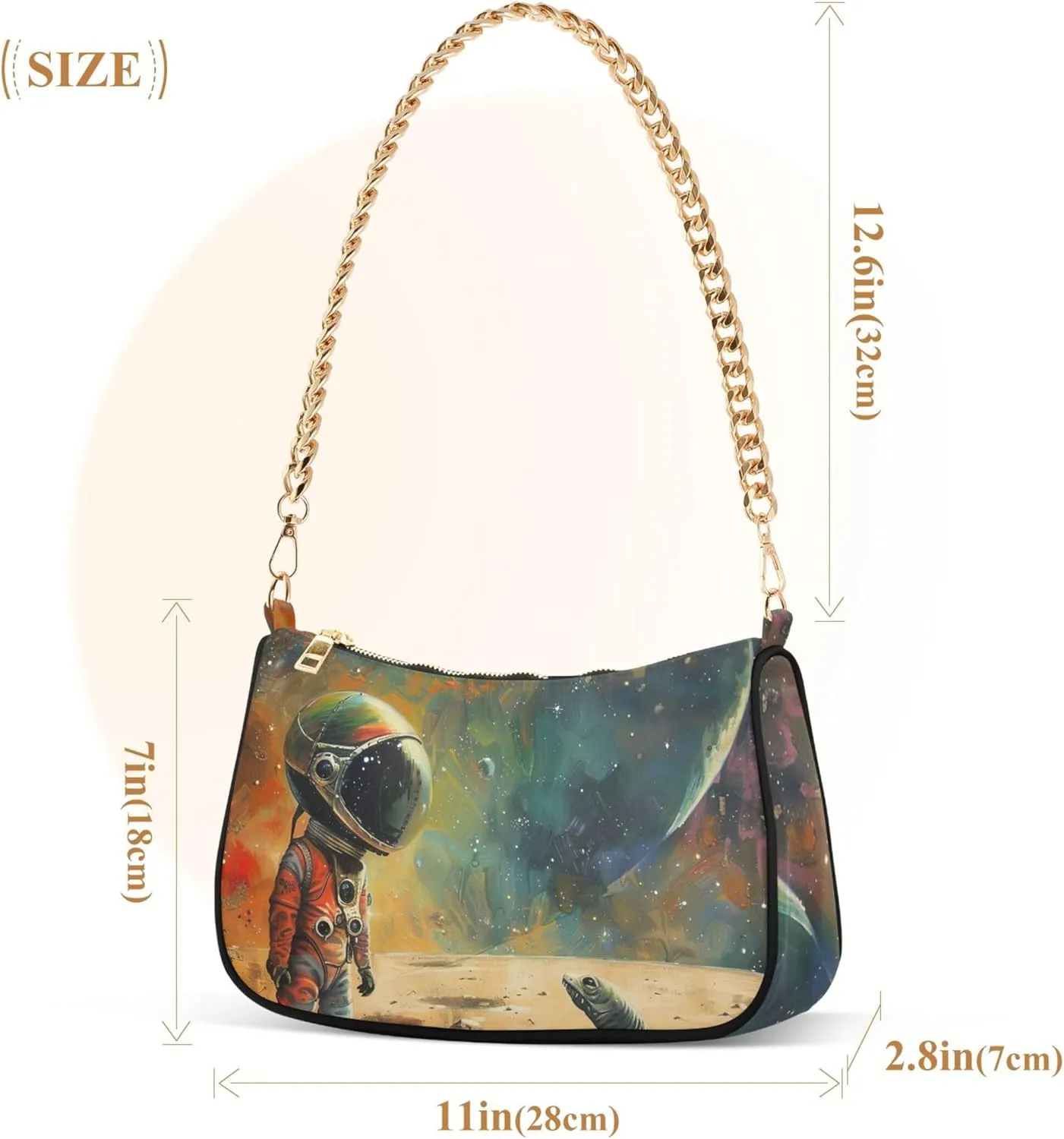 Graffiti Painting Abstract Chain Purse Hobo Clutch Bag Women's Designer Inspire Handbags Shoulder Strap