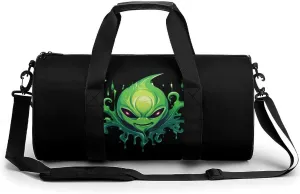 Green Aliens Print Sports Gym Bag Durable Workout Bags Travel Duffel Bags Yoga Exercise Bag for Women Men