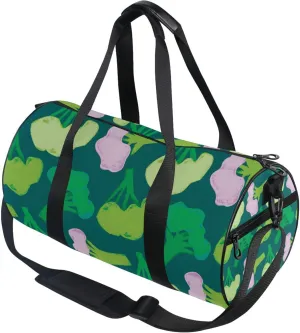 Green Cabbage Broccoli Vegetable Gym Duffle Bag for Women Men Sports Fitness Bag Workout Travel Gymnastics Dance Ballet