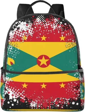 Grenada Flag Casual Backpacks Laptop Backpack Carry-on Daypack Sports Travel Rucksack Lightweight Working Bag for Outdoor Hiking Cycling Walking