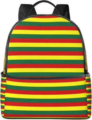 Grenada Flag Stripes Casual Backpacks Laptop Backpack Carry-on Daypack Sports Travel Rucksack Lightweight Working Bag for Outdoor Hiking Cycling Walking