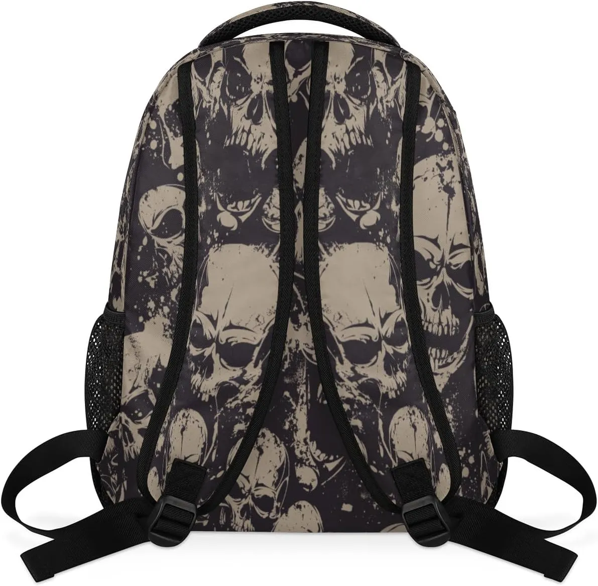 Grey Skull Backpack for Girls Boys Kids Halloween Gothic 16inch Laptop Backpacks Lightweight Waterproof School Bookbag Travel Daypack Computer College Bag Gym Rucksack for Work School Women Men