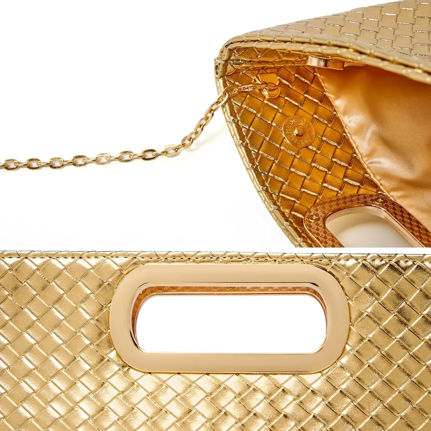 Gurina Woven Texture PU Clutch Purse for Women - Sleek Evening Bag, Perfect for Formal Events, Weddings & Cocktail Parties