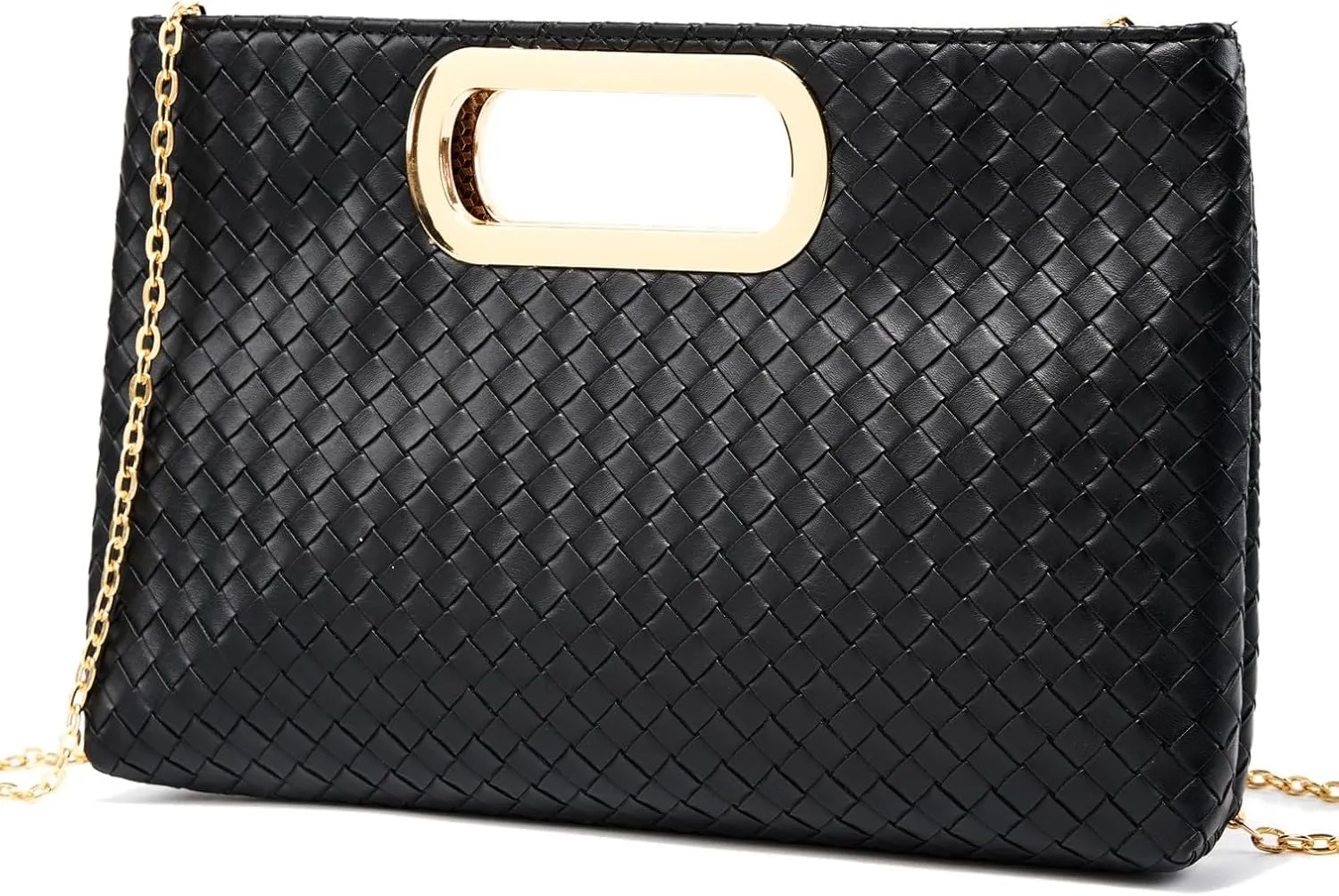 Gurina Woven Texture PU Clutch Purse for Women - Sleek Evening Bag, Perfect for Formal Events, Weddings & Cocktail Parties