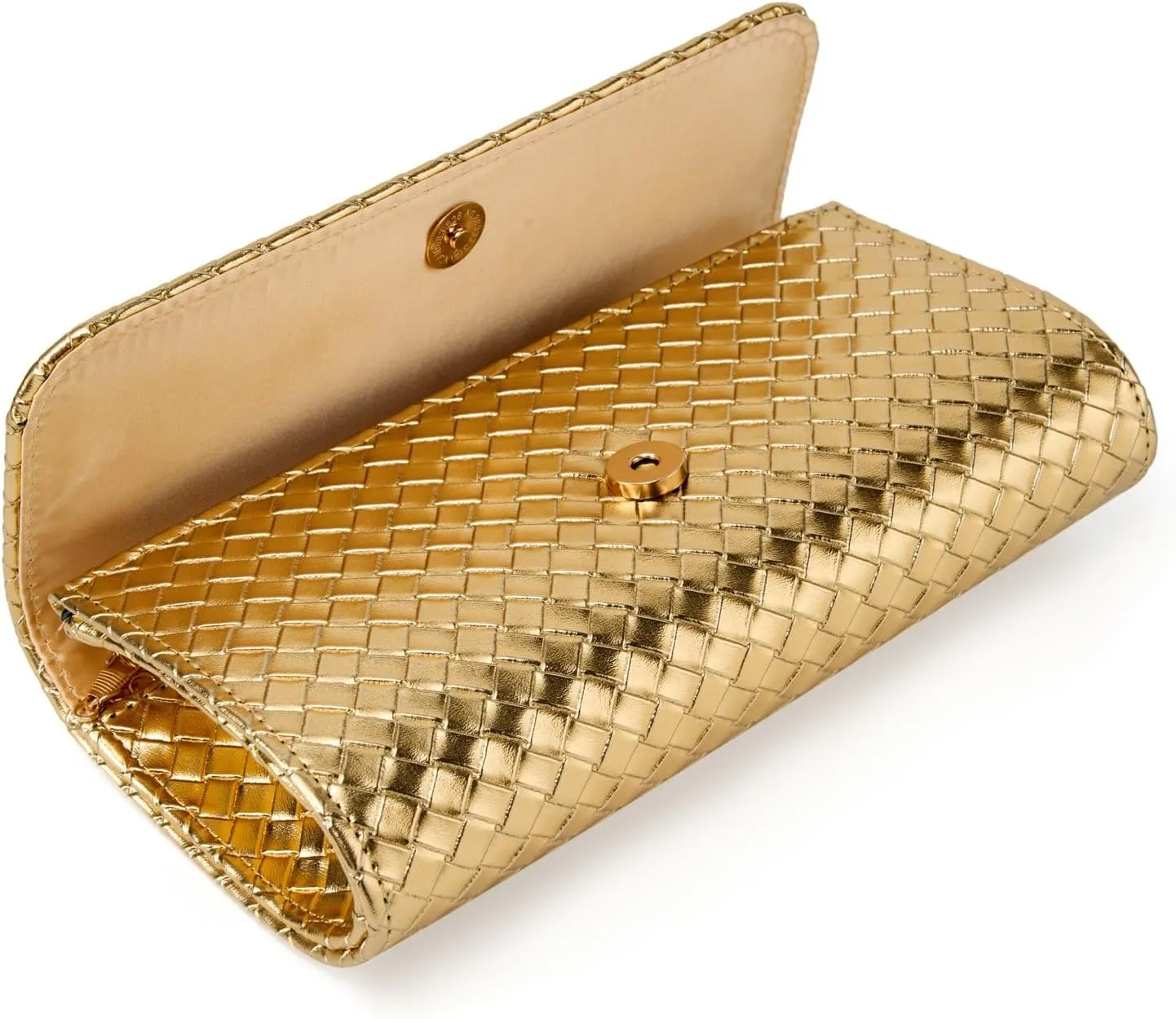 Gurina Woven Texture PU Clutch Purse for Women - Sleek Evening Bag, Perfect for Formal Events, Weddings & Cocktail Parties