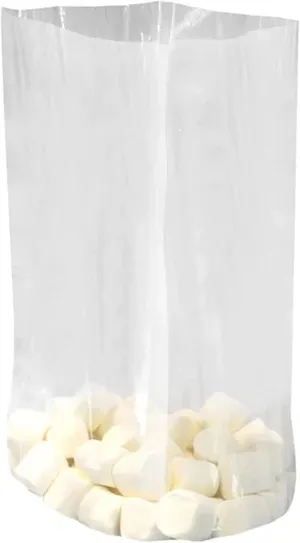 Gusseted Plastic Poly Bag - 24x20x48 & (50 Bags) 2Mil | Heat Sealable | Durable Open Top Clear Plastic Bags for Party Favor, Cookie, Candy, Small Gift Wrapping, Dessert