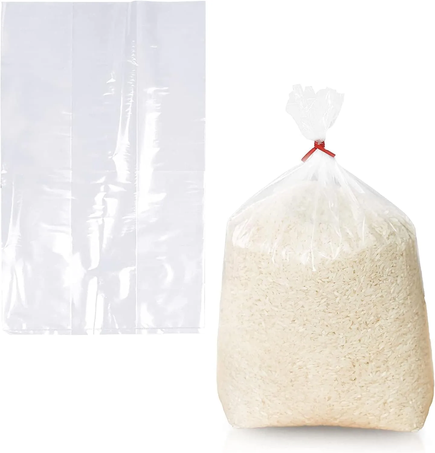 Gusseted Plastic Poly Bag - 24x20x48 & (50 Bags) 2Mil | Heat Sealable | Durable Open Top Clear Plastic Bags for Party Favor, Cookie, Candy, Small Gift Wrapping, Dessert