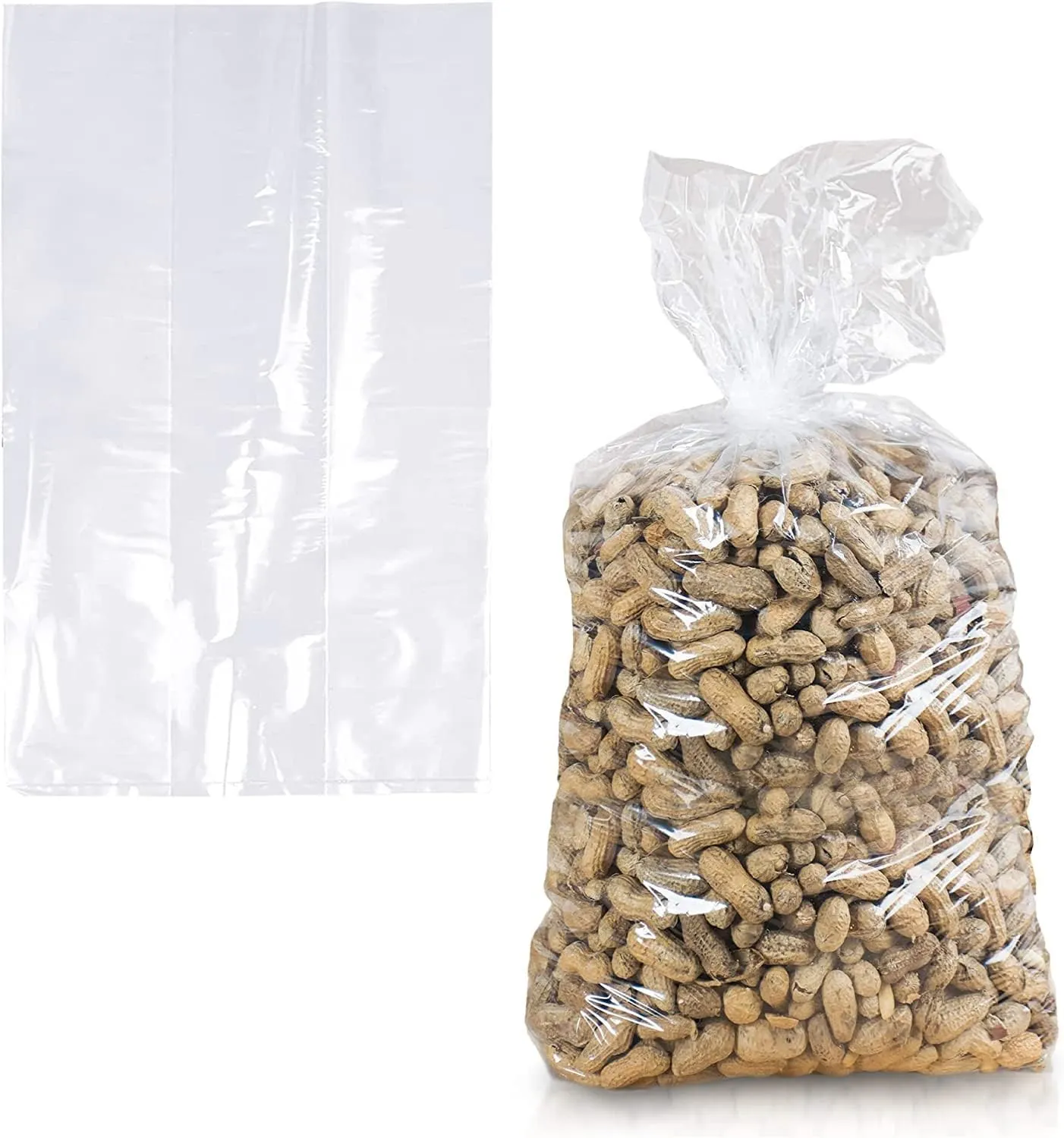 Gusseted Plastic Poly Bag - 24x20x48 & (50 Bags) 2Mil | Heat Sealable | Durable Open Top Clear Plastic Bags for Party Favor, Cookie, Candy, Small Gift Wrapping, Dessert