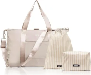 Gym Bag for Women - 3-in-1 Duffle with Laptop & Yoga Mat Space, Personal Item Travel Bag with Shoe Compartment, Luggage Sleeve & Toiletries Pouch, Stylish Weekender & Carry On