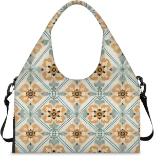 Gym Bag for Women Beautiful Boho Duffel Bag with Shoe Compartment and Yoga Mat Holder Portable Weekender Bags Travel Tote Bags