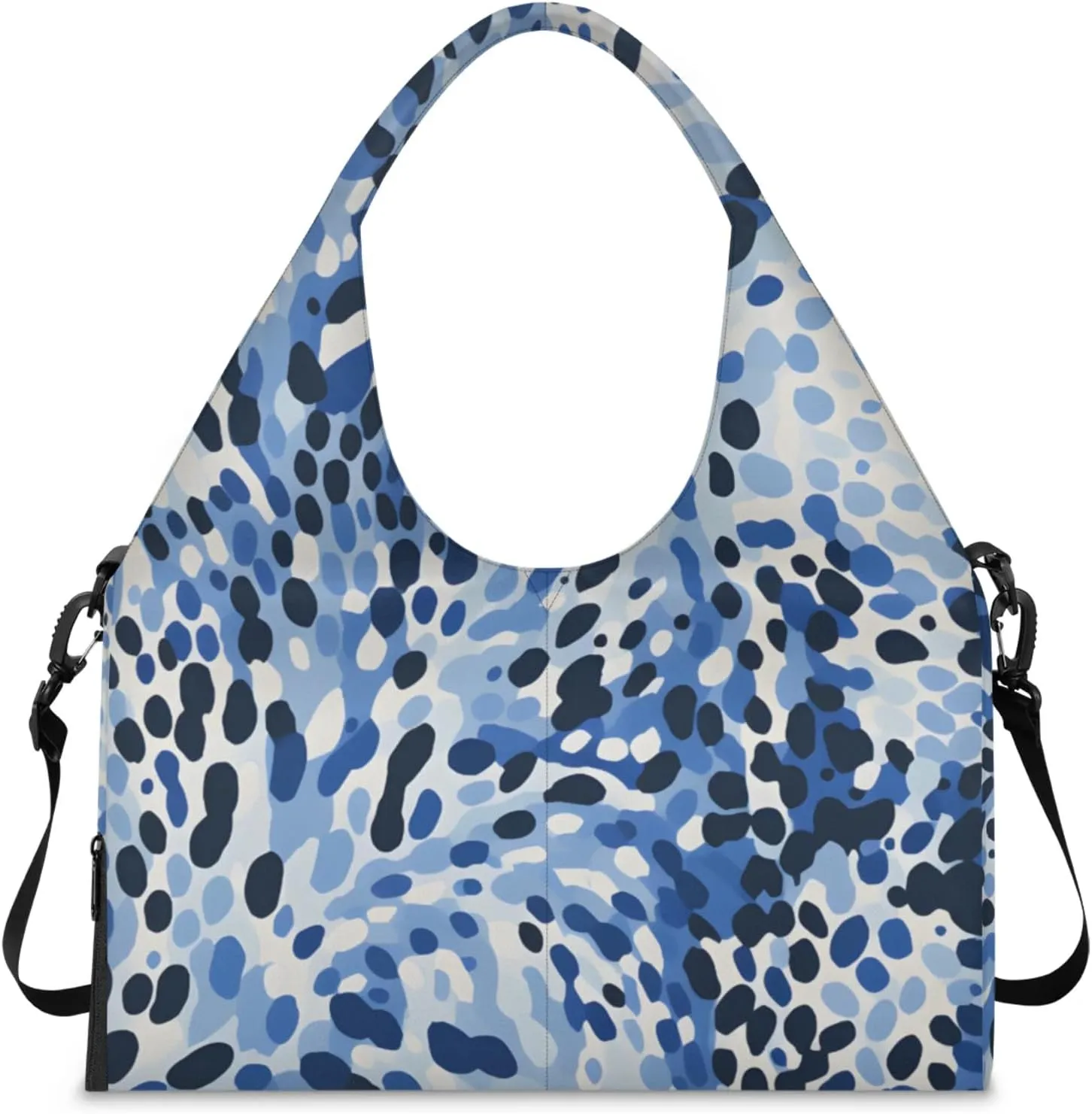 Gym Bag for Women Camouflage Spots Duffel Bag with Shoe Compartment and Yoga Mat Holder Portable Weekender Bags Travel Tote Bags