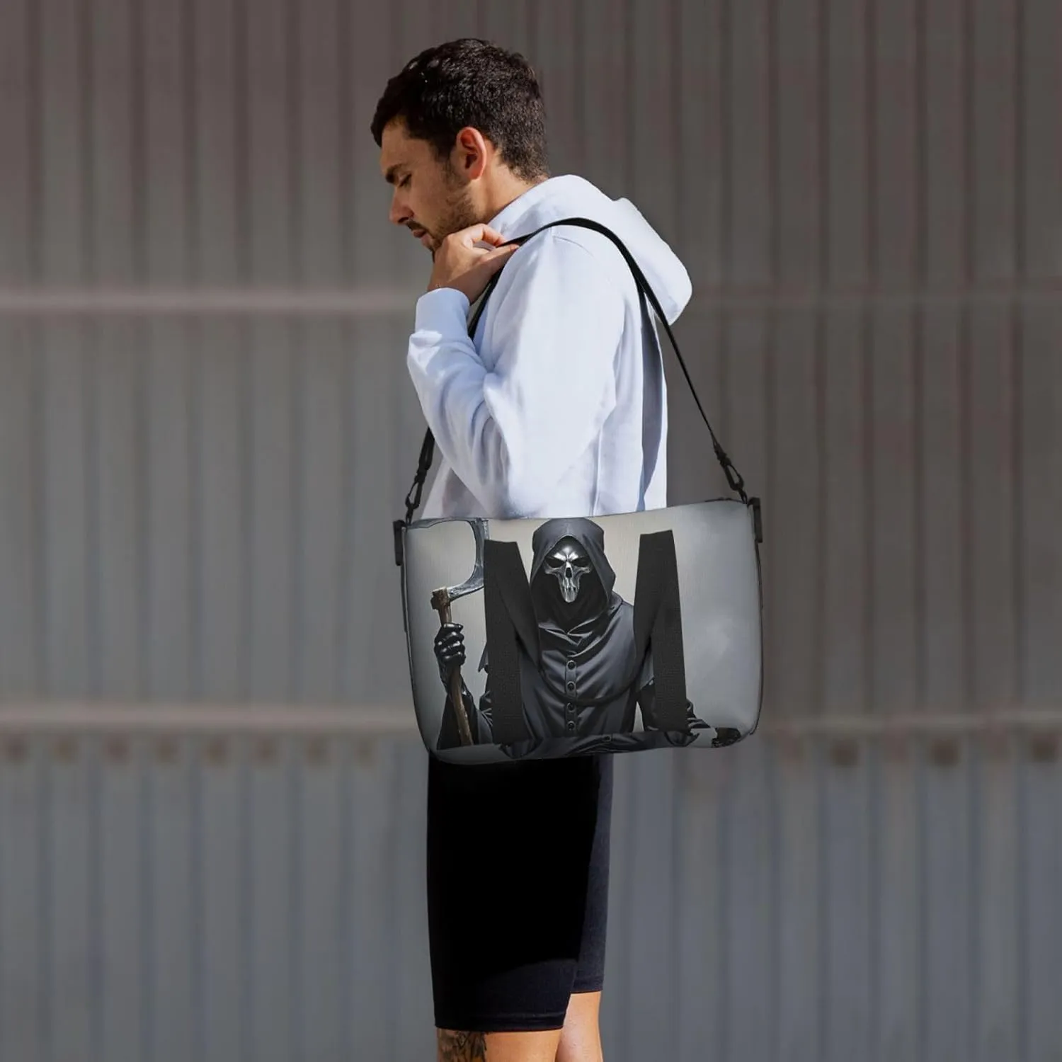 Gym Bag Grim-Reaper Duffel Bag for Men Women Travel Overnight Bag with Shoe Compartment Workout Bags