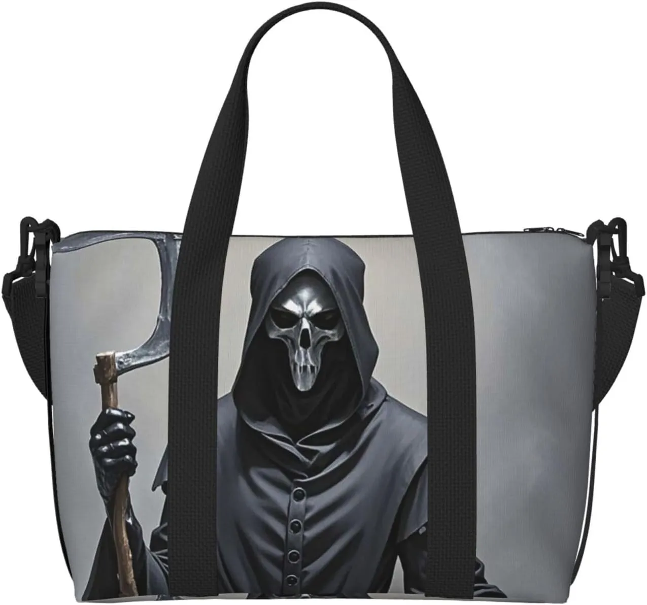 Gym Bag Grim-Reaper Duffel Bag for Men Women Travel Overnight Bag with Shoe Compartment Workout Bags