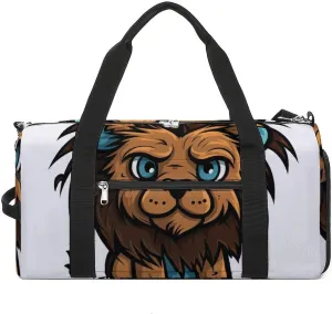 Gym Bag Lion Clip Art Duffel Bag for Men Women Travel Overnight Bag with Shoe Compartment Workout Bags